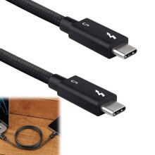 Thunderbolt-5-Kabel, Thunderbolt 5 80 Gbit/s mit bis zu 120 Gbit/s Bandbreite und 240 W, abwärtskompatibel mit USB4-Kabel