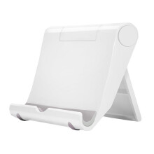 Opvouwbare en verstelbare tablet- en telefoonhouder, wit