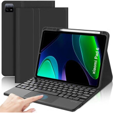 Xiaomi iPad 6 11" toetsenbordhoes met touchpad, leren hoes met afneembaar magnetisch Bluetooth-toetsenbord, Franse AZERTY-indeling