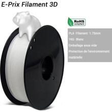 Wit PLA 3D-printfilament, 1,75 mm, verpakking van 1 kg | PLA 3D-printerfilament spoel voor 3D-printers en 3D-printpennen