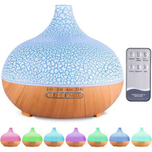 Etherische olie diffuser, 550 ml ultrasone luchtbevochtiger, elektrische aromatherapie diffuser met afstandsbediening, 7 kleuren