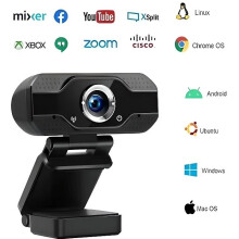 1080p Full HD webcam voor livestreaming met ruisonderdrukking en USB plug-and-play functie. Geschikt voor pc-webcams voor video- en opnamefuncties.