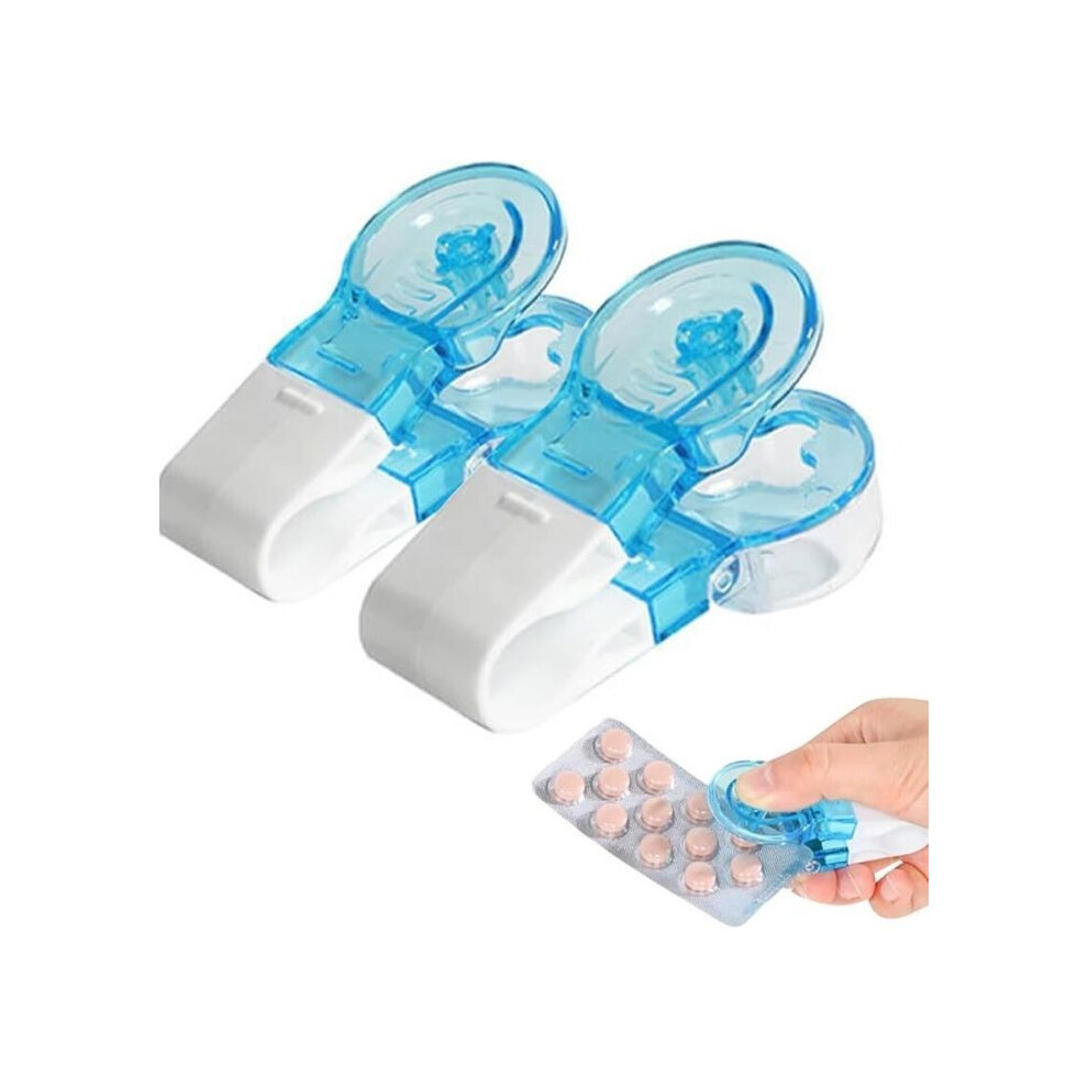 Aihontai Portable Pill Dispenser, 2 Pieces, Contactless Blister Opener, Easy To Remove Pills, Portable Travel Tablet Dispenser
