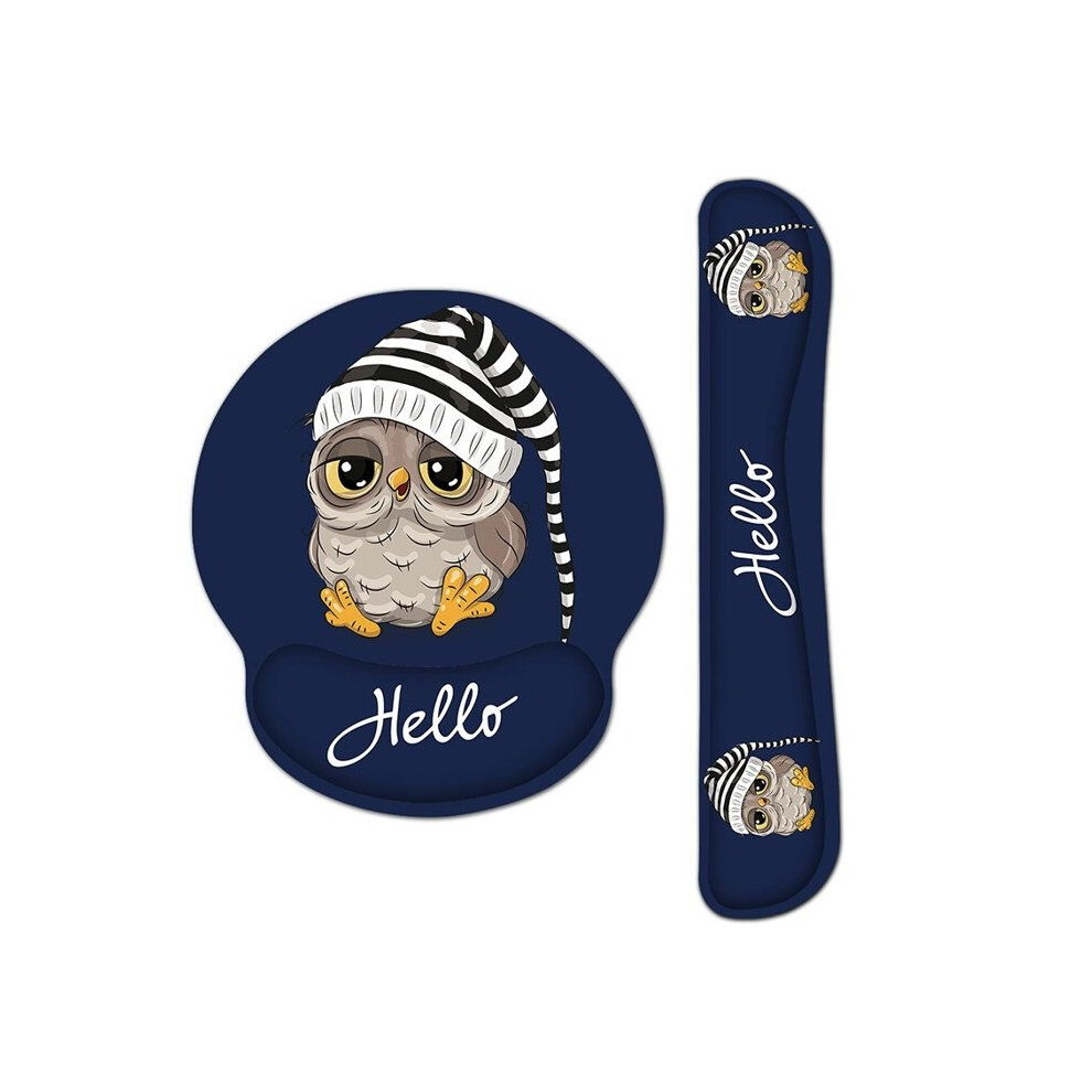 Mouse Pad With Wrist Rest - Ergonomic, No Deformation, Comfortable Mouse Pad - Owl Design 9149891850989