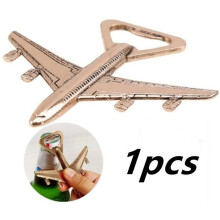 Flesopener - Antiek - Vliegtuig - Roestvrij staal - Goud - 10*11*2,6 cm