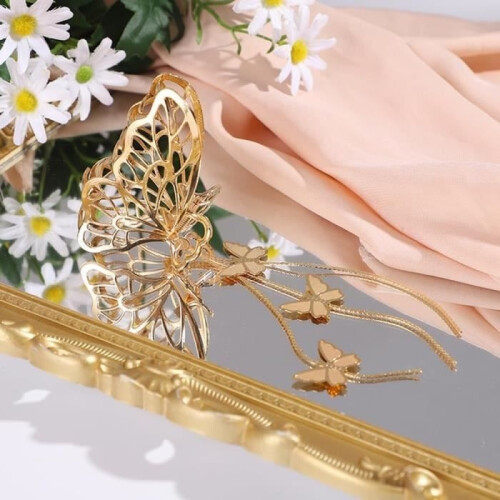Vlinderhaarclip - Dames - Metaal - Strasssteentjes - Elegant ontwerp - Groot formaat 2