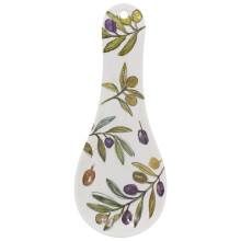 Spoon Rest Olive Grove Floral Kitchen Utensil Holder Cooking Gift Idea Melamine