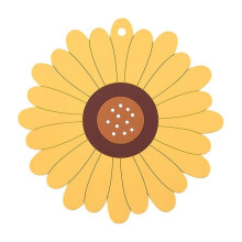 Geïsoleerde onderzetters/placemats met vier zonnebloemen. Geschikt voor thuis, op kantoor, in cafés en andere gelegenheden.