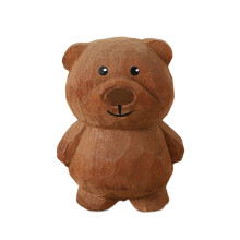 Delicate Wood Bear Figurine Artisanal Carving Table-brown