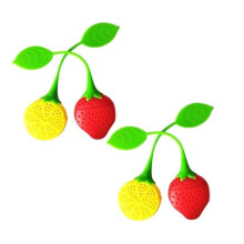 Thee-infuser - sh - Siliconenbal - Aardbei- en citroendesign - Herbruikbaar - Ideaal cadeau