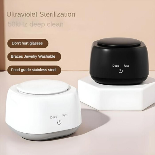 Domestic ultrasonic cleaner, 2 settings, 250 ml, 48 kHz, sterilization function, stainless steel construction, white 1