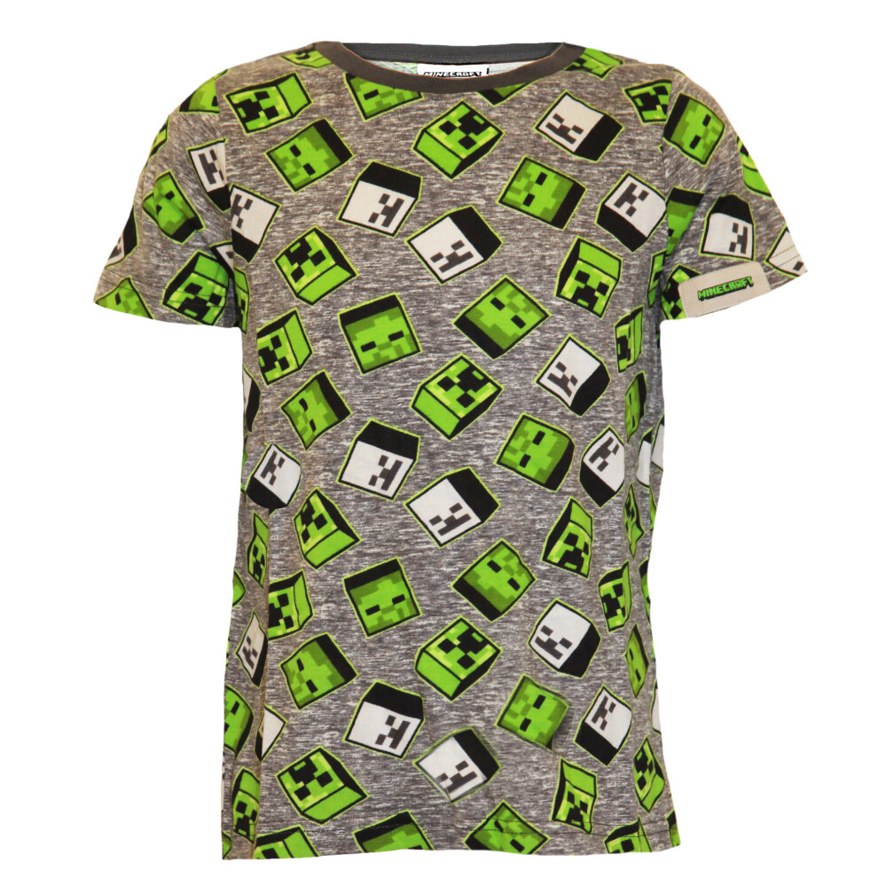 Minecraft (5-6 Years, Green) Boys Zombie Creeper All-Over Print T-Shirt