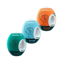 Masturbatori Satisfyer Eggs, set da 3 pezzi. Naughty, Savage, Crunchy