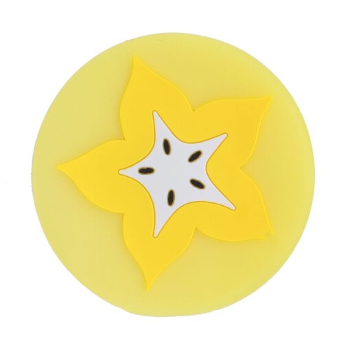 Coaster - GIGICIAL - Starfruit - Silicone - Yellow - 9 cm diameter