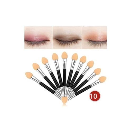 10-Piece Eyeshadow Applicators, Double-Sided Eyeshadow Brush, Double-Ended Foam Sponge Makeup Tool 2