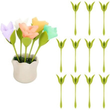 16 stuks creatieve roze bloemvormige servethouders, papieren servetbloemhouder, groen bloemmotief voor tafeldecoratie