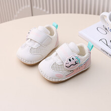 (Pink,15)Chaussures enfant à fond souple avec ruban magique et motif dessin animé pour enfant cadeau