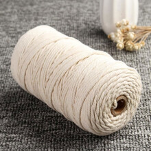 TEMPSA Macrame Cord 3mm x 200m Natural Beige Cotton Twine for Gift Wrapping, DIY Decoration