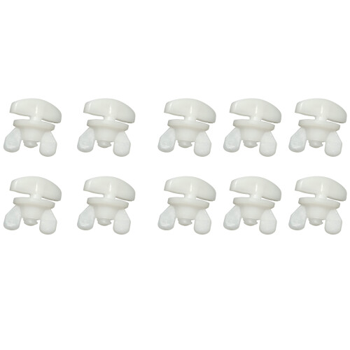 10Pcs White Plastic Curtain Rails Brackets End Stoppers Curtain