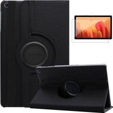 Samsung Galaxy Tab A7 2020 SM-T500 SM-T505 (10,4") Hülle, Tablet-Schutzhülle + Displayschutzfolie aus gehärtetem Glas (Schwarz)