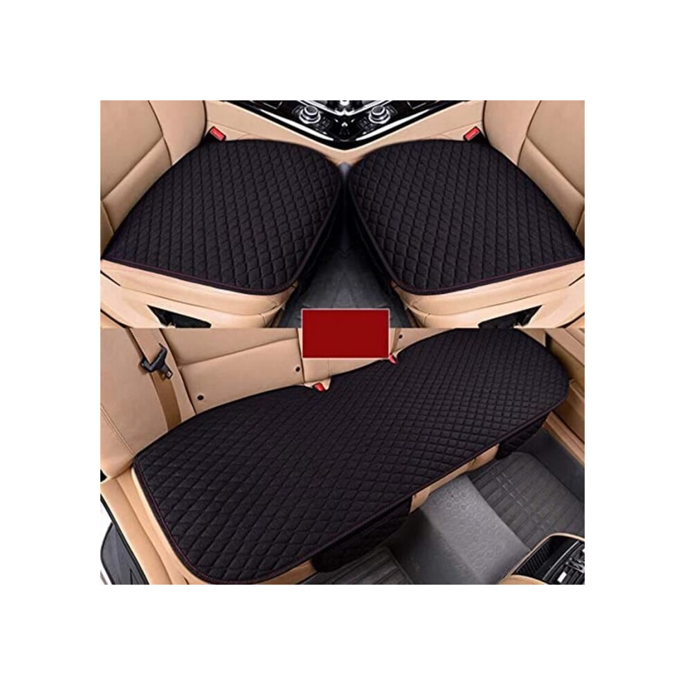 Car Seat Cushion, Four-Season Car Seat Cushion Without Backrest In Three Parts (Black) Black 9149891852853