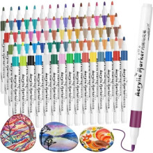 Acrylmarker - 60 kleuren - Fijne punt - Niet giftig - Sneldrogend
