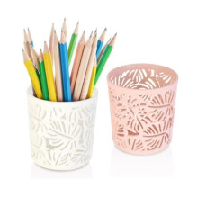 2-delige ronde pennenhouder, opbergrek voor make-upborstels, pennenhouder voor op het bureau, pennenhouder voor op kantoor