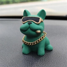 Wear-resistant bulldog car ornament flag, comfortable resin material, Prada dashboard decoration