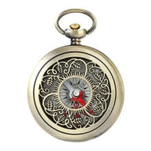 Montre de poche boussole vintage en bronze - Randonnée - Enfants - Alpinisme - Portable
