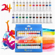 Acrylic Paint Set, 24 Tubes of Art Colors (24 x 12ml), Rich Pigments for Artists/Beginners/Students/Children
