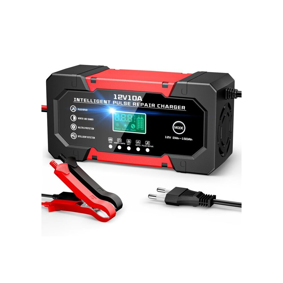 Battery Charger - Aimoonsa - 10A 12V - Compatible With Lifepo4/Gel/Agm - Lcd Screen & Repair Mode 9149891853966
