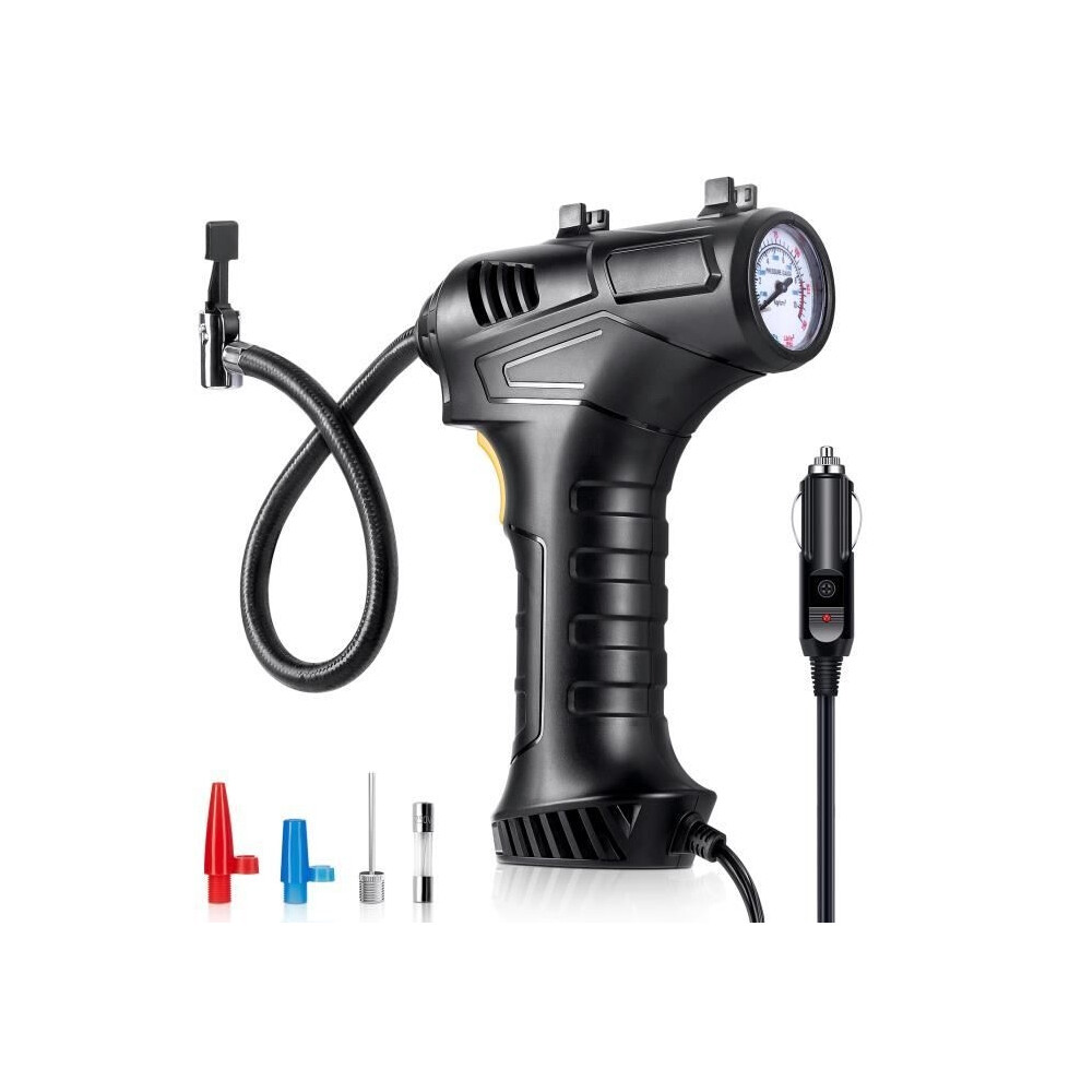 12V Portable Tire Inflator, Car Air Compressor With Led 120Psi Tire Pump With 3 Inflation Nozzles, 27L/Min Light 9149891854093