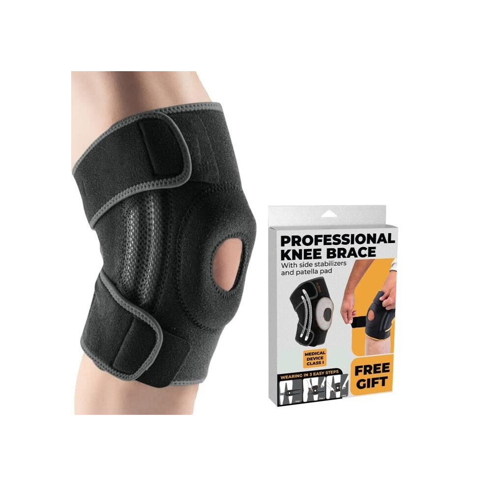 2-Piece Adjustable Knee Brace For Ligament Support And Open Patellar Support, Non-Slip Knee Brace For Arthritis And Meniscus Pain 9149891859159