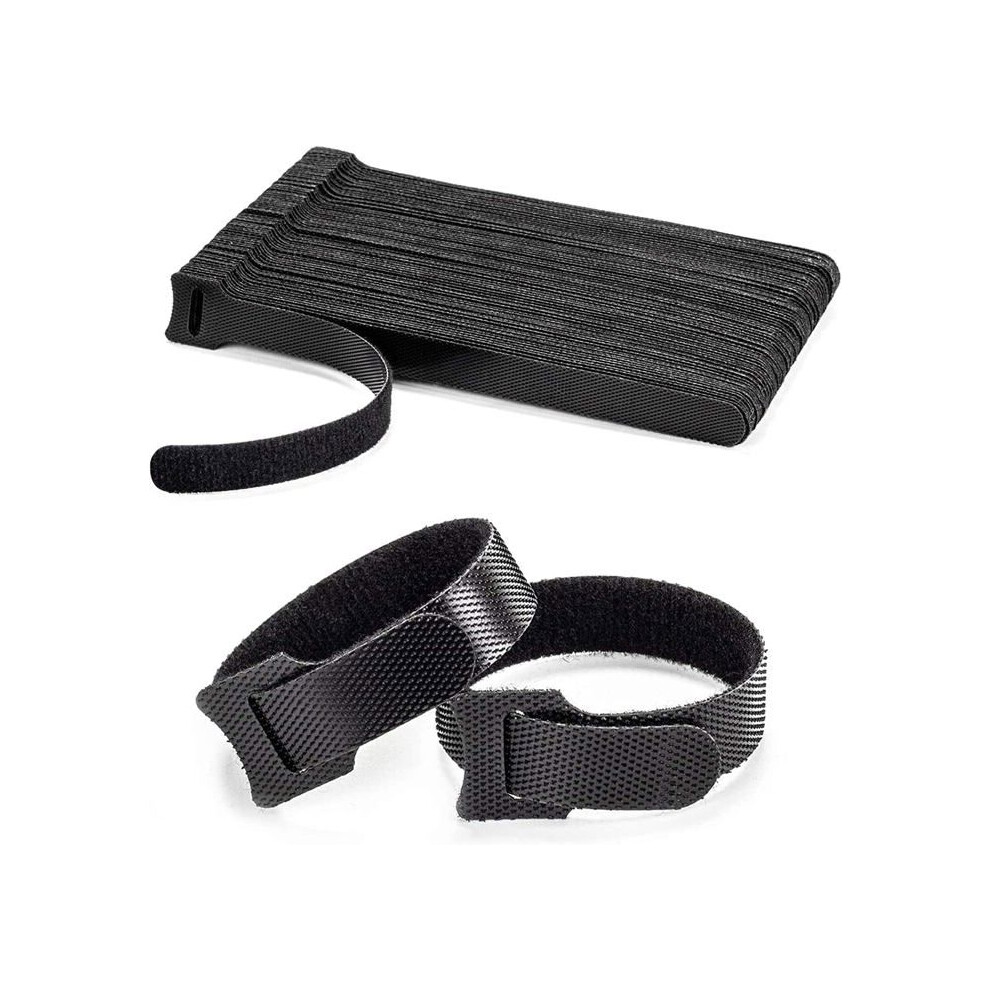 100 Pcs Velcro Cable Ties, Reusable Cable Management Straps For Securing Cables And Electrical Wires, Black, 150Mm X 12.5Mm 9149891859562