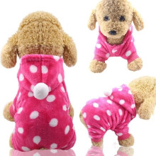 (Rose Dot / M) Dierenkleding, hondenoveralls, fleece hondenjassen, Chihuahua pyjama's, enz.