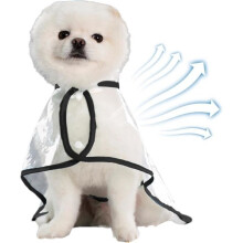 Regenjas voor honden - Model met capuchon - Zwart - Comfortabele pasvorm - Waterafstotend