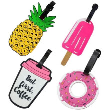 Luggage Tags - New Collection - Recyclable Silicone - Set of 4 - 10 cm x 7 cm