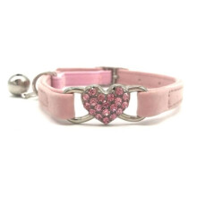 Halsband voor huisdieren - MERK - Model - Roze - Verstelbaar 20-25 cm - Kristallen hartje