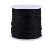 Zwart nylonkoord met Chinese knoop, 100 m x 0,8 mm - TAM