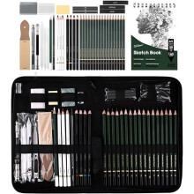 43-piece Professional Art Drawing Pencil Set with Sketching Pencils, Graphite Pencils, Artist Set in Children's Drawing Case