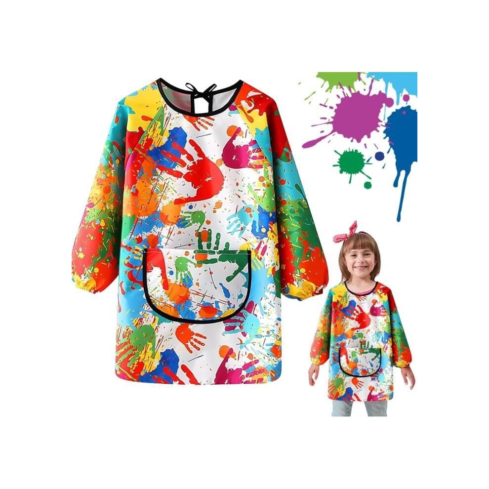 Children's Painting Apron, Waterproof Painting Smock For Children Ages 6-12, Long-Sleeved Apron For Children, For School 9149891864535