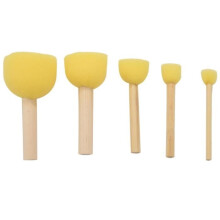 Pack of 30 Round Foam Sponges, Painting Brush Set, Value Pack of Stencil Brushes - 5 Different Sizes