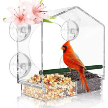 Window bird feeder with removable feeder for backyard and outdoor use, large bird feeder