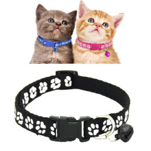Merkloze halsband voor hond en kat - Verstelbaar - Zwart - Omtrek 19-32 cm - Breedte 1 cm