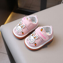 (Pink,17)Chaussures bébé avec semelle souple et hochet pour bambin marche mode cadeau léger