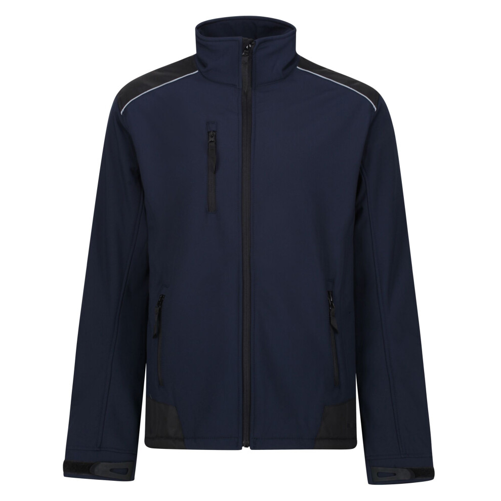 Regatta (Xl, Navy/Black) Mens Sandstorm Workwear Softshell Jacket Black