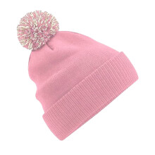 (One Size, Dusty Pink/Off White) Beechfield Girls Snowstar Duo Extreme Winter Hat