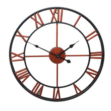 (Copper) Metal Wall Vintage Clock With Roman Dial Living Room Decor Outdoor Garden Clock
