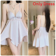 (XL)Satin Schlafkleid für Damen mit Brustpolsterung und V-Ausschnitt für Freizeitkleidung Zuhause