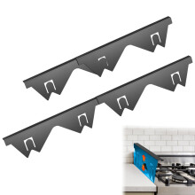 2 Pack Retractable Stove Gap Filler Stainless Steel Oven Counter Gap Protector Adjustable 350-700mm Black Kitchen Strip